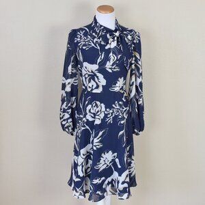 Maggy London Navy and White Floral Dress